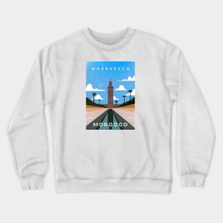 Morocco, Marrakech. Retro travel poster Crewneck Sweatshirt